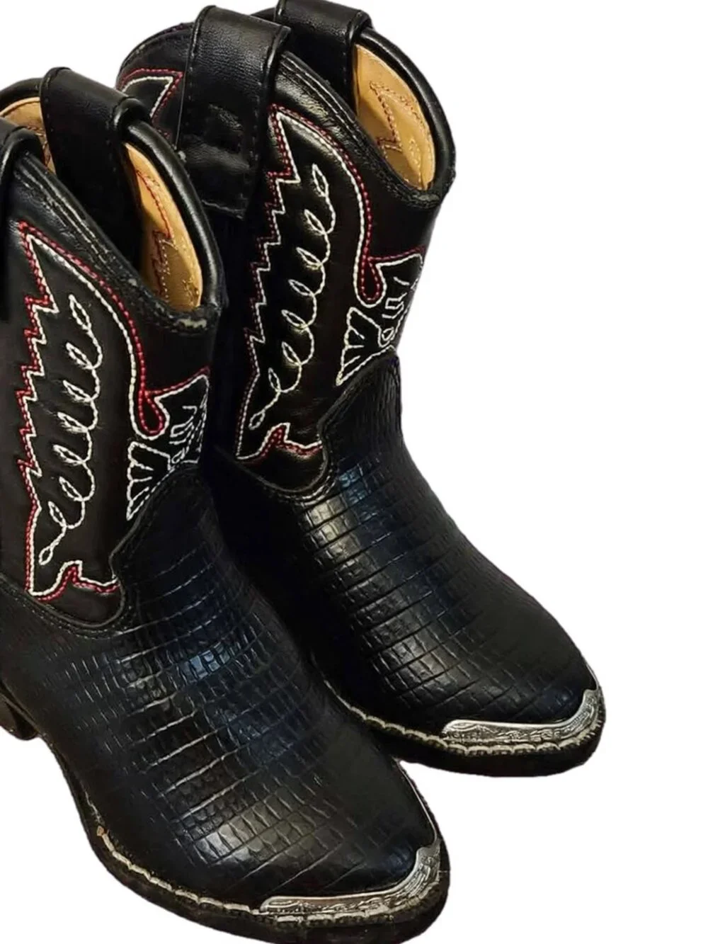Durango Kids BT740 Lizard Print Western Boots Black Sz 6D  -- ITEM #2455
